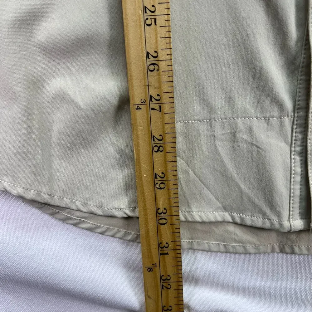 Poncho Pecos Pearl Snap Shirt Mens XL L/S Khaki Tan Western Fishing Performance - Picture 15 of 16